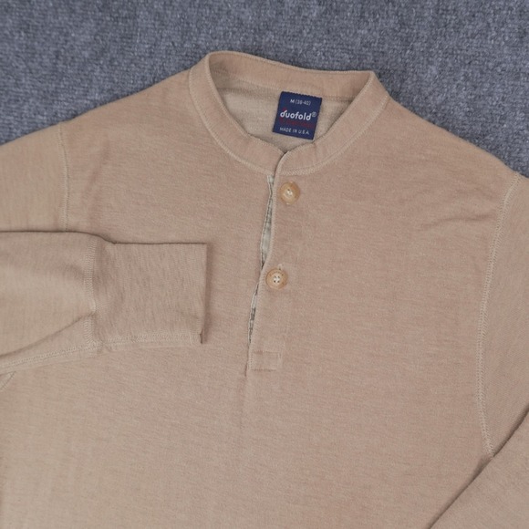 Duofold Other - Vintage Duofold Thermal Henley Men M Tan Wool Blend Base Layer Made in USA
